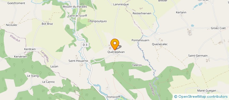 localisation de l'entreprise GAEC DES DEUX RIVES à LANGOELAN