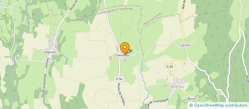 localisation de l'entreprise GAEC DES EGLANCES à CHAMPAGNE-EN-VALROMEY