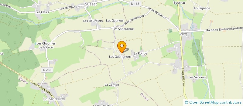 localisation de l'entreprise GAEC DES GUERIGNONS à VICQ