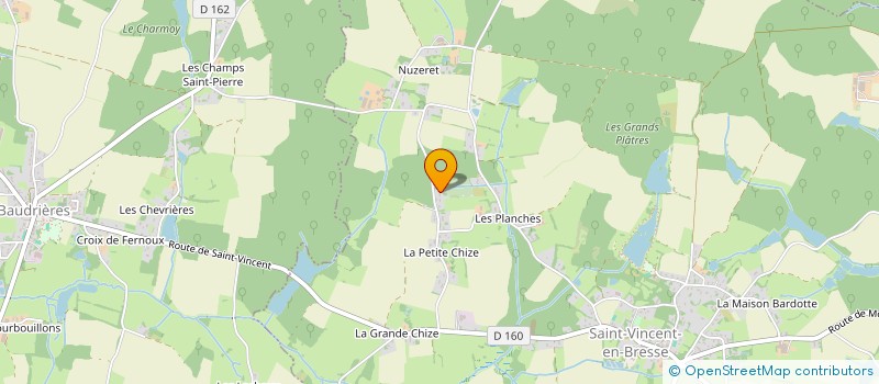 localisation de l'entreprise GAEC DES HOLOBIONTES  SAINT-VINCENT-EN-BRESSE