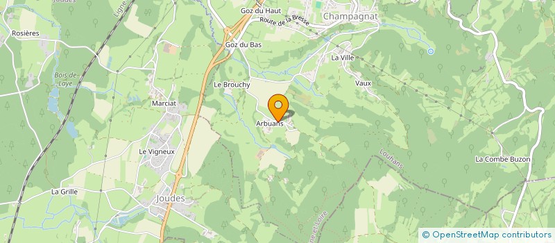 localisation de l'entreprise GAEC DES MONTS FLEURIS à CHAMPAGNAT