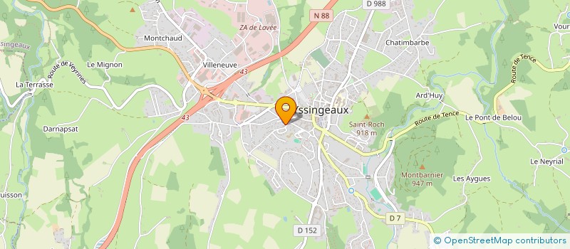 localisation de l'entreprise GAEC DES PERCE NEIGE à YSSINGEAUX