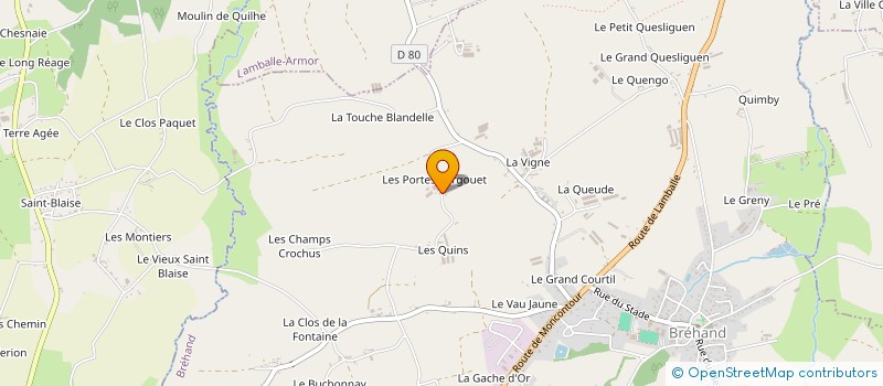 localisation de l'entreprise GAEC DES PORTES CARGOUET à BREHAND