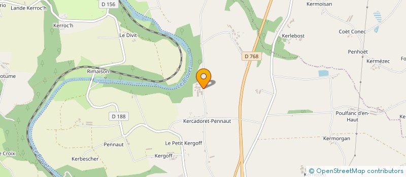 localisation de l'entreprise GAEC DES QUATRE VENTS  PLUMELIAU-BIEUZY