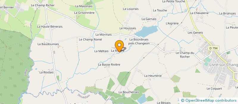 localisation de l'entreprise GAEC DES RIVIERES à LIVRE-SUR-CHANGEON