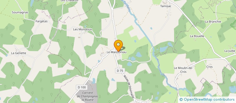 localisation de l'entreprise GAEC DES SALAMANDRES à CHAMPAGNAC-LA-RIVIERE
