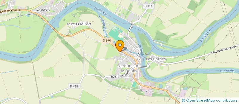 localisation de l'entreprise GAEC DES TROIS RIVIERES à VERDUN-SUR-LE-DOUBS