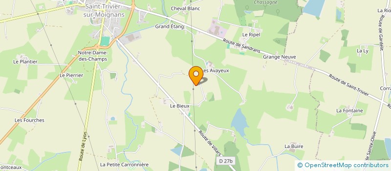 localisation de l'entreprise GAEC DES TROIS V à SAINT-TRIVIER-SUR-MOIGNANS