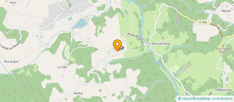 localisation de l'entreprise GAEC DEVAUD à SUSSAC