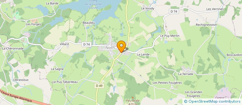 localisation de l'entreprise GAEC DISSOUBRAY-MIGAIRE à NOTH