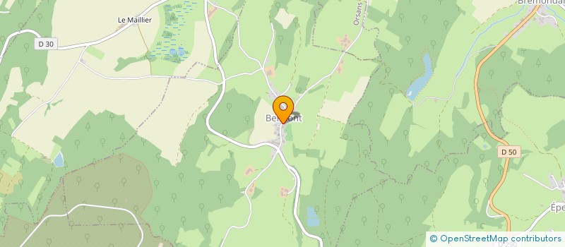 localisation de l'entreprise GAEC DU BAS DE LA CHAUX  BELMONT