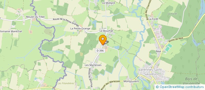 localisation de l'entreprise GAEC DU BOUCHAT à VARENNES-SAINT-SAUVEUR