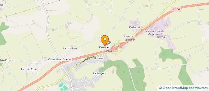 localisation de l'entreprise GAEC DU CALVAIRE DE KERMOINE à PLOUNEVEZEL