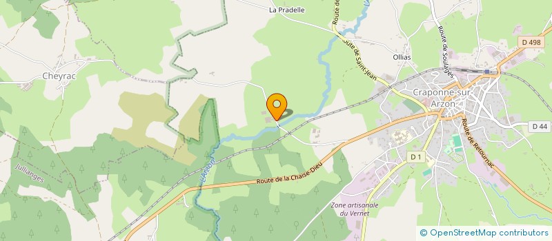localisation de l'entreprise GAEC DU CHAMP FLEURI à CRAPONNE-SUR-ARZON