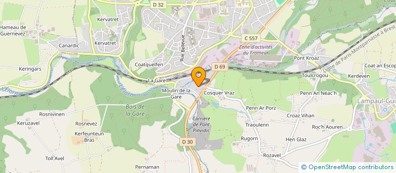 localisation de l'entreprise GAEC DU CHATAIGNIER à PLOUNEVENTER
