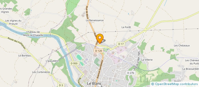 localisation de l'entreprise GAEC DU CHEVAL BLANC à LE BLANC