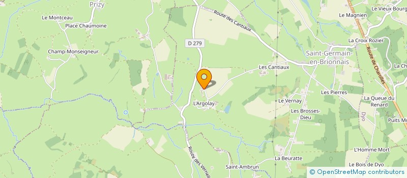 localisation de l'entreprise GAEC DU DOMAINE DE L ARGOLAY à SAINT-GERMAIN-EN-BRIONNAIS