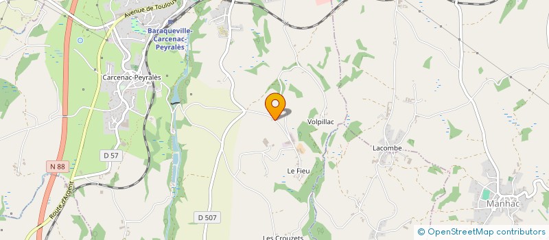 localisation de l'entreprise GAEC DU FIEU à BARAQUEVILLE