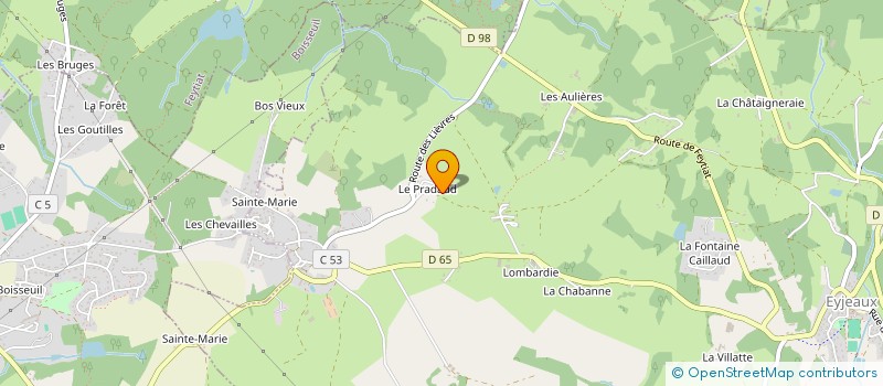 localisation de l'entreprise GAEC DU FRAISSINAUD à EYJEAUX