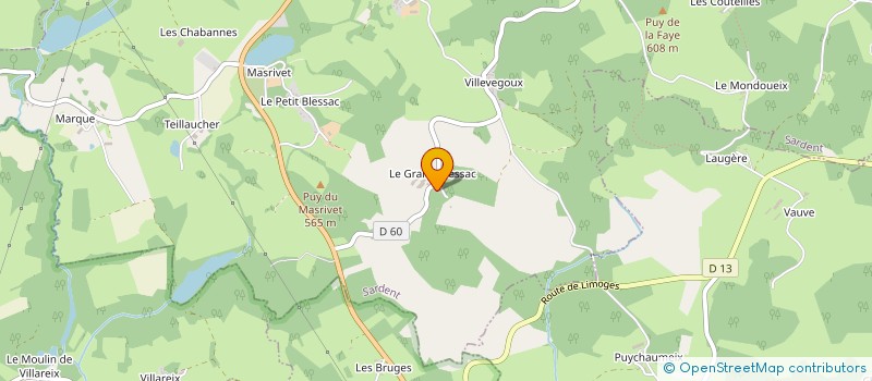 localisation de l'entreprise GAEC DU GRAND BLESSAC à SARDENT