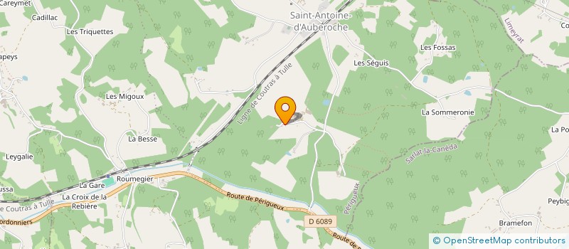localisation de l'entreprise GAEC DU GROS CHENE à BASSILLAC ET AUBEROCHE