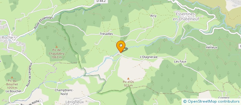 localisation de l'entreprise GAEC DU HAUT FOREZ à ESSERTINES-EN-CHATELNEUF