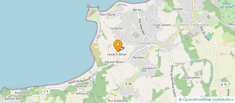 localisation de l'entreprise GAEC DU LESLAC'H à TRELEVERN