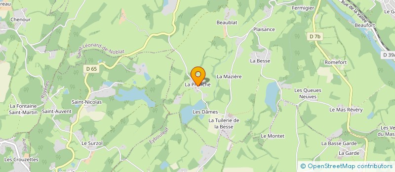 localisation de l'entreprise GAEC DU MASBARET à SAINT-LEONARD-DE-NOBLAT