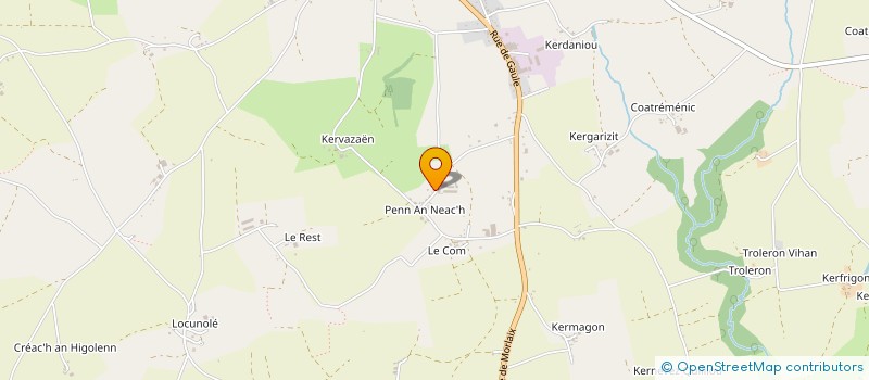 localisation de l'entreprise GAEC DU MENHIR à PLONEVEZ-DU-FAOU
