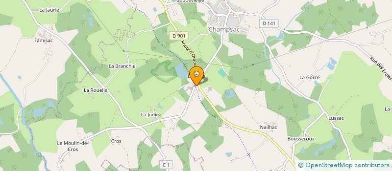 localisation de l'entreprise GAEC DU MONVALLON à CHAMPSAC