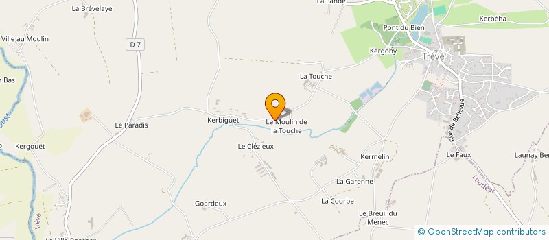 localisation de l'entreprise GAEC DU MOULIN DE LA TOUCHE à TREVE