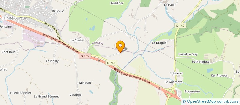 localisation de l'entreprise GAEC DU PONT NEVEZ à SURZUR