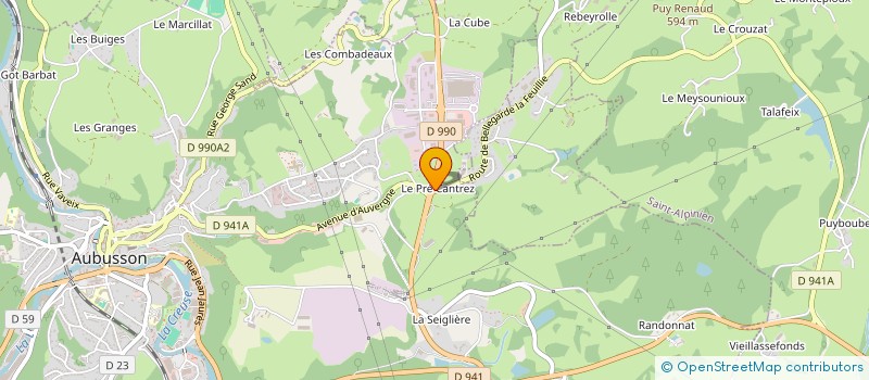 localisation de l'entreprise GAEC DU PRE CANTREZ à AUBUSSON
