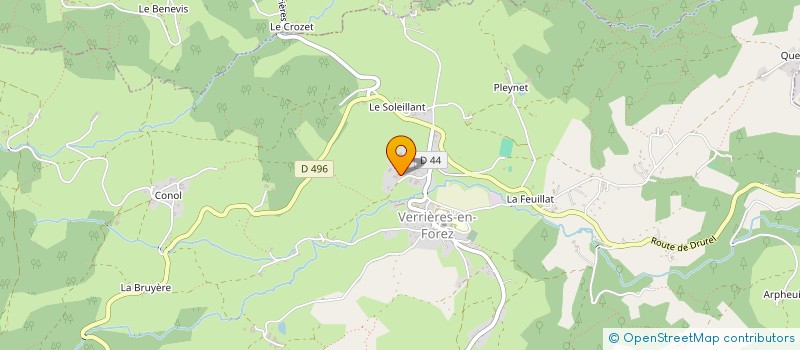 localisation de l'entreprise GAEC DU PRE VERT à VERRIERES-EN-FOREZ