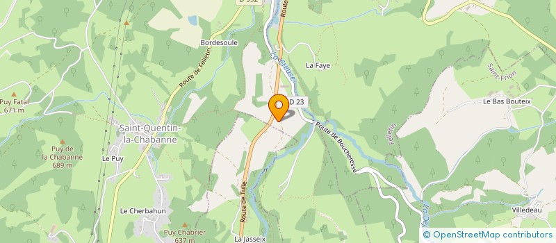 localisation de l'entreprise GAEC DU PUY MACHEROT à SAINT-QUENTIN-LA-CHABANNE