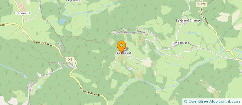 localisation de l'entreprise GAEC DU REBOUT à SAINT-LEGER-SOUS-BEUVRAY