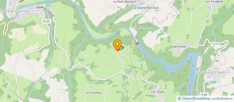 localisation de l'entreprise GAEC DU ROCHER DE CESSAC à LA CELLE-DUNOISE