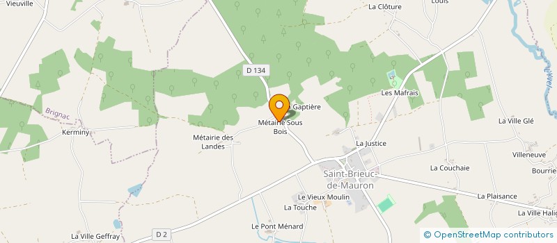 localisation de l'entreprise GAEC DU SOUS BOIS à SAINT-BRIEUC-DE-MAURON