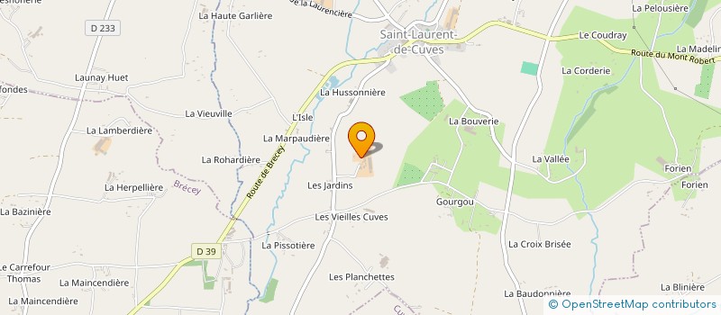 localisation de l'entreprise GAEC DU TERTRE à SAINT-LAURENT-DE-CUVES