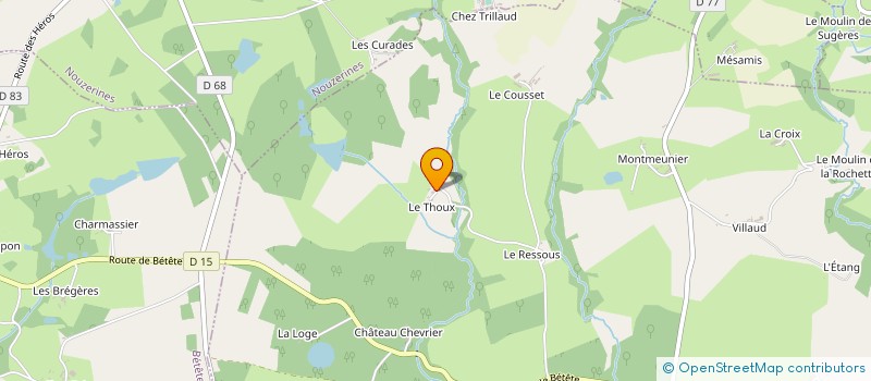 localisation de l'entreprise GAEC DU THOUX à MALLERET-BOUSSAC
