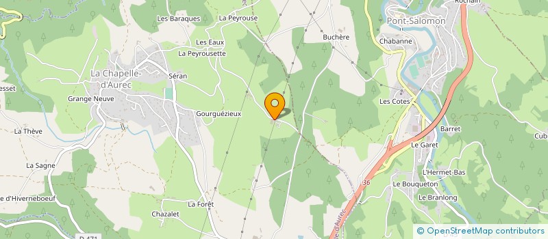 localisation de l'entreprise GAEC DU VALENTONIA à LA CHAPELLE-D'AUREC