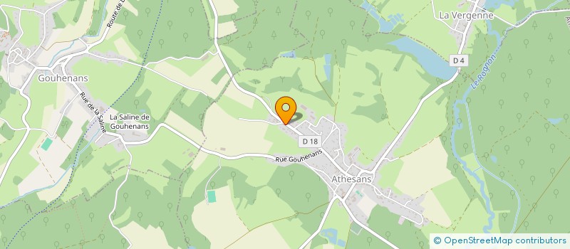 localisation de l'entreprise GAEC ELEVAGE HUGUENY  ATHESANS-ETROITEFONTAINE