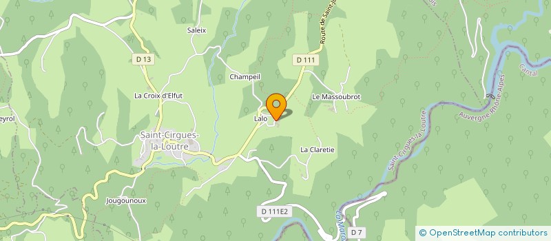 localisation de l'entreprise GAEC ELEVAGE PERS à SAINT-CIRGUES-LA-LOUTRE