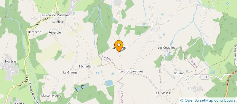 localisation de l'entreprise GAEC EYRICHINE PIERRE ET DAVID  SOLIGNAC