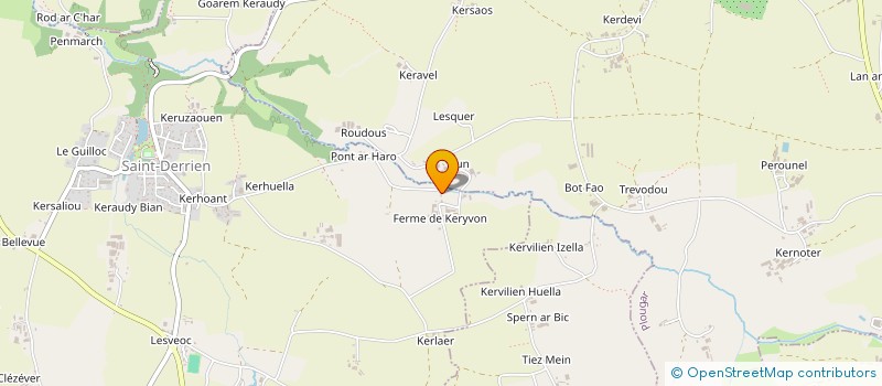 localisation de l'entreprise GAEC FERME DE KERYVON à SAINT-DERRIEN