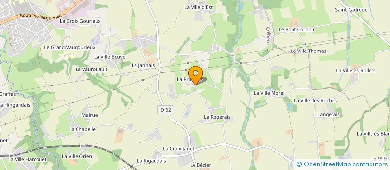 localisation de l'entreprise GAEC FERME DE LA PRIOULAIS à CREHEN
