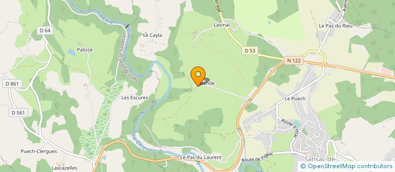 localisation de l'entreprise GAEC FERME DE LALANDE à SANSAC-DE-MARMIESSE