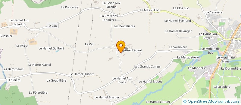 localisation de l'entreprise GAEC FERME H ET L  PERCY-EN-NORMANDIE
