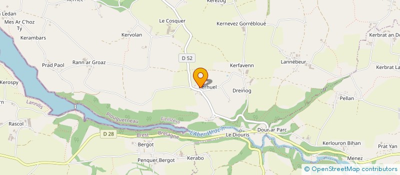 localisation de l'entreprise GAEC GUEVEL à PLOUGUERNEAU