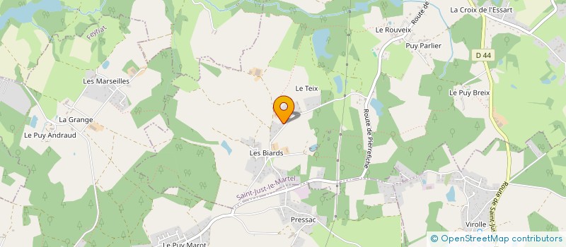localisation de l'entreprise GAEC GUYOT JMC  SAINT-JUST-LE-MARTEL